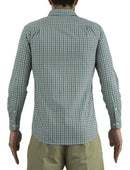BERETTA CAMICIA DRIP DRY SHIRT BLU MARRONE VERDE LU51 7517