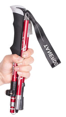 BASTONE TREKKING ULTRALEGGERO IN ALLUMINIO ROSSO REGOLABILE