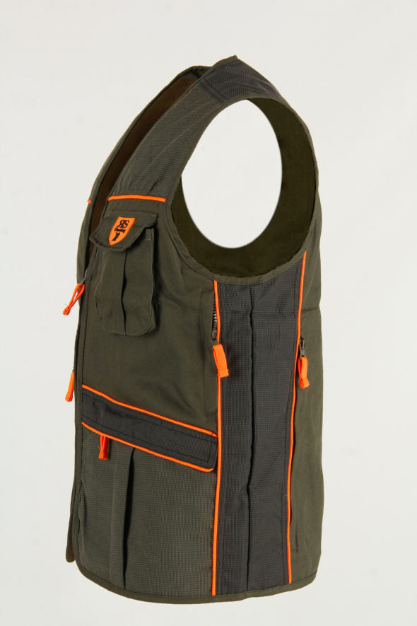 RS HUNTING GILET CANVAS CON RIPORTI IN TESSUTO TECNICO  LV800