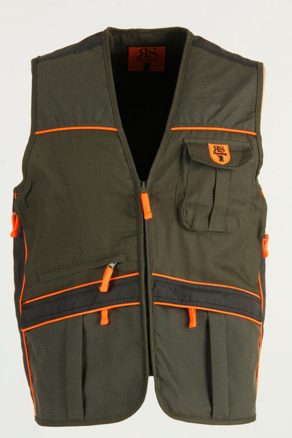 RS HUNTING GILET CANVAS CON RIPORTI IN TESSUTO TECNICO  LV800