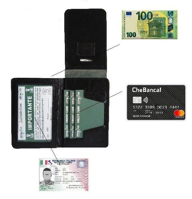ASCOT ITALY PORTAFOGLIO IN PELLE GUARDIA GIURATA NERO