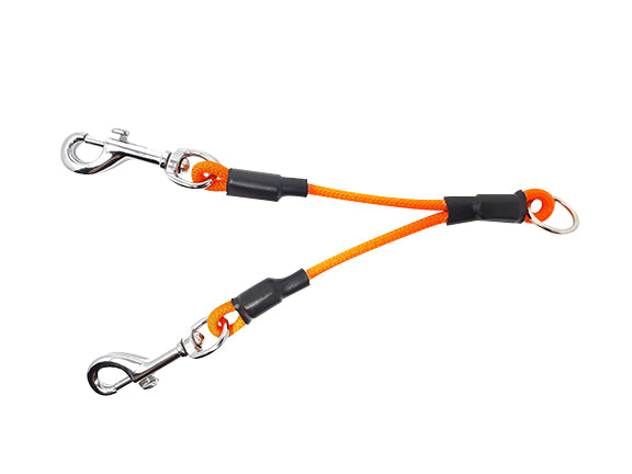 CINOFILIA PANNO SDOPPIO IN CORDINO DA 26 CM CON 2 MOSCHETTONI ARANCIO