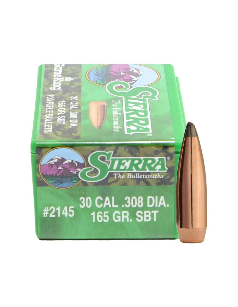 SIERRA PALLE PER CAR. CAL. 30 (.308") 165 GR. SBT GAMEKING 100PZ