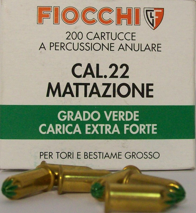 FIOCCHI CAL. 22 MATTAZIONE PER BESTIAME GROSSO SCATOLA 200 PZ