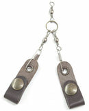 VENTURINI BALZA DOPPIA IN CUOIO CON GIRELLE E BOTTONI AUTOMATICI PER COLOMBO