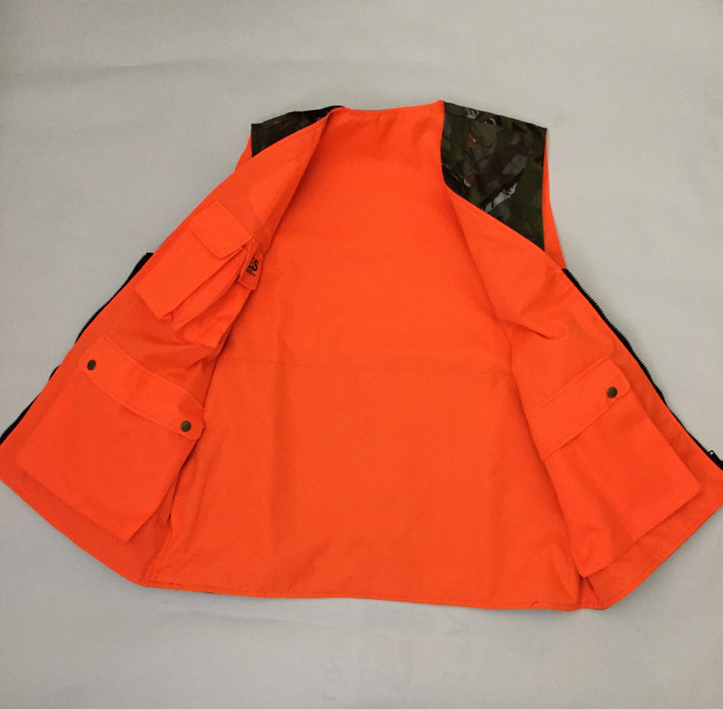 VICARI SPORT GILET DOUBLE FACE CACCIA CINGHIALE MIMETICO/ARANCIO 0153MBA