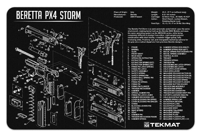 TEKMAT TAPPETO PULIZIA BERETTA PX4 STORM