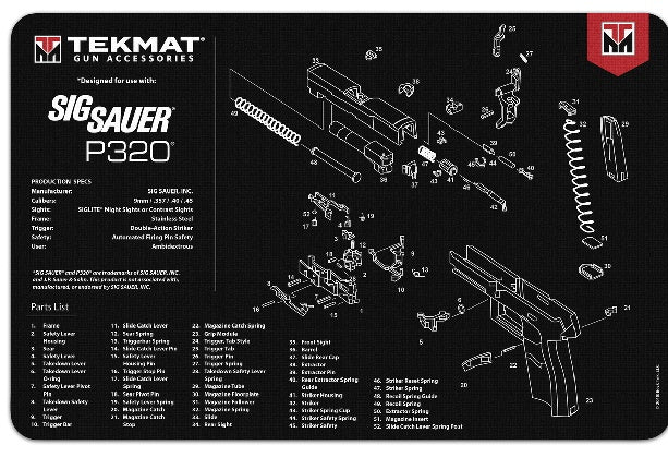 TEKMAT TAPPETO PULIZIA SIG SAUER P320