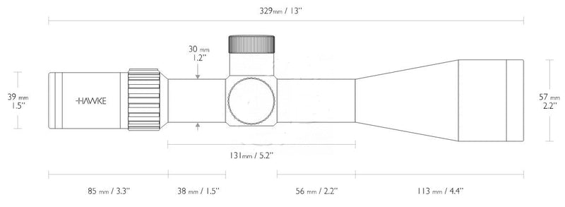 HAWKE OTTICA AIRMAX 30 COMPACT SF IR 6-24X50 AMX