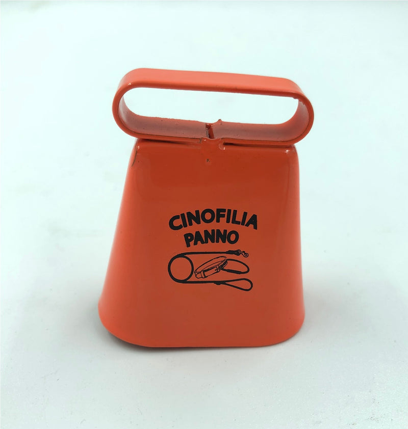 CINOFILIA PANNO CAMPANO FRANCESE IN ACCIAIO VERNICIATO ARANCIO H 4,5CM