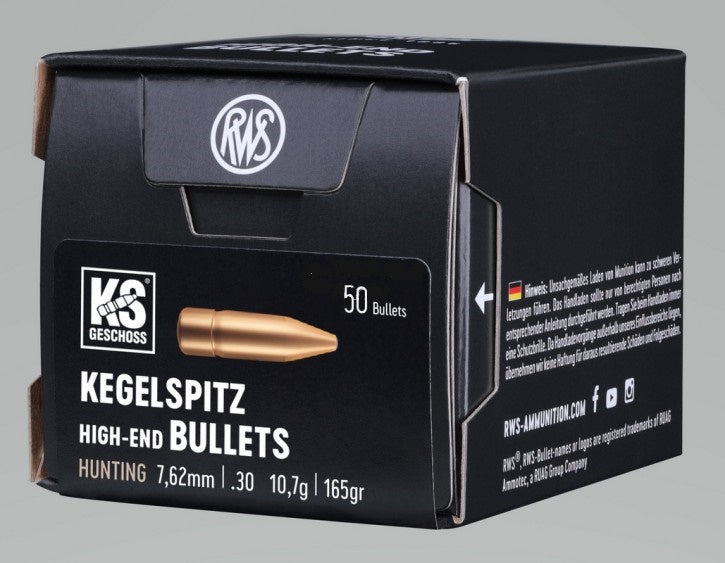 RWS CONF. 50 PALLE CAL. 30-10.7G KS (.308) 165GR DYNAMIT NOBEL