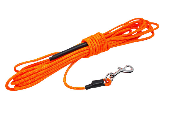 CINOFILIA PANNO LUNGHINA IN CORDA DA 12 MT CON MOSCHETTONE ARANCIO