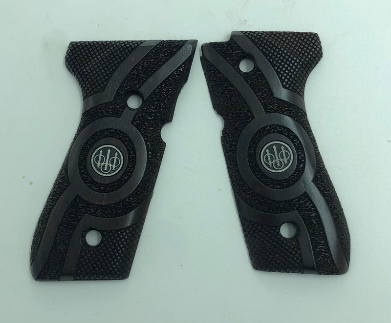 BERETTA COPPIA GUANCE IN LEGNO RICAMATO